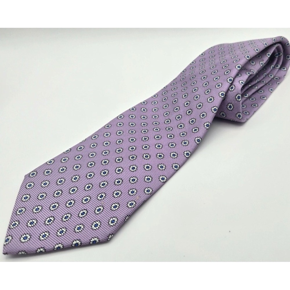 Brooks Brothers Tie OS Floral Medallion Silk Classic Lavender Purple USA Made